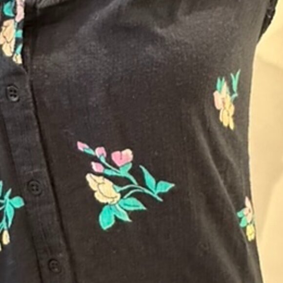 Ladies Black spaghetti strap button down dress - Picture 2 of 4